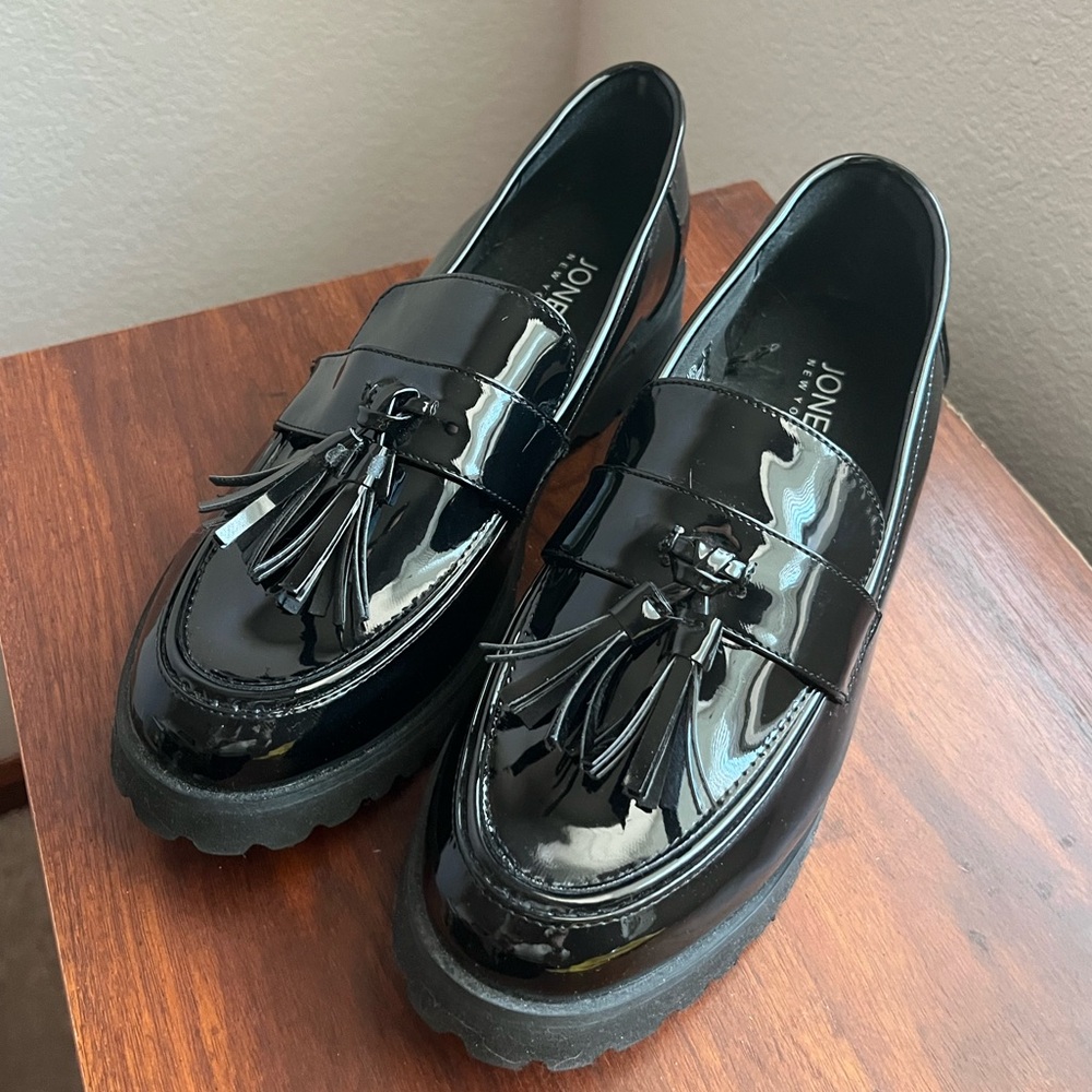 Jones New York Shiny Black Tassel Loafers